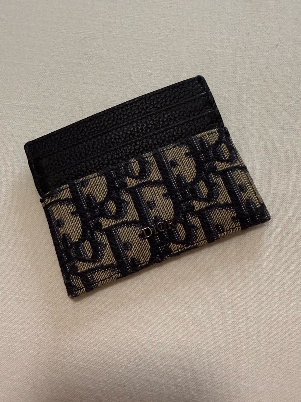 Dior Monogram Black and Beige Card Case
